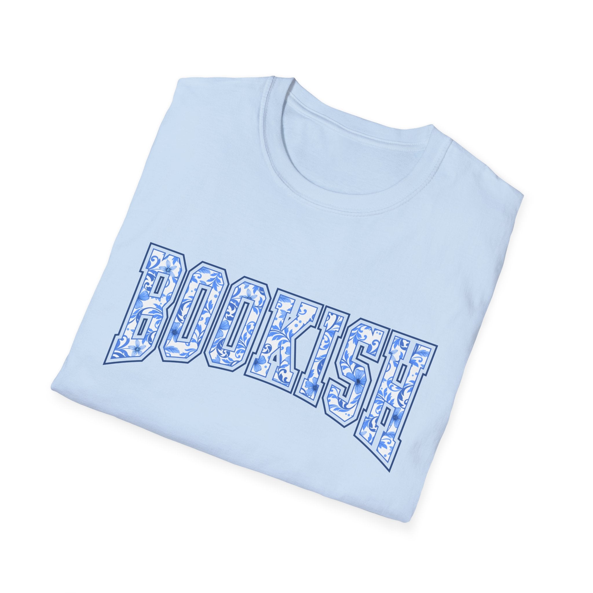 Bookish Toile Logo T-Shirt — 'Bookish' Light Blue